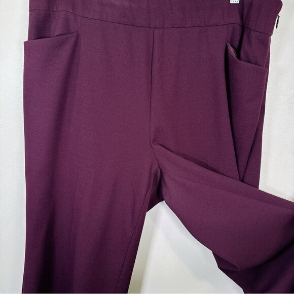 Torrid Womens Size 16 Pants Purple Wide  Leg Cropped Crepe Pockets Trousers - Picture 8 of 14